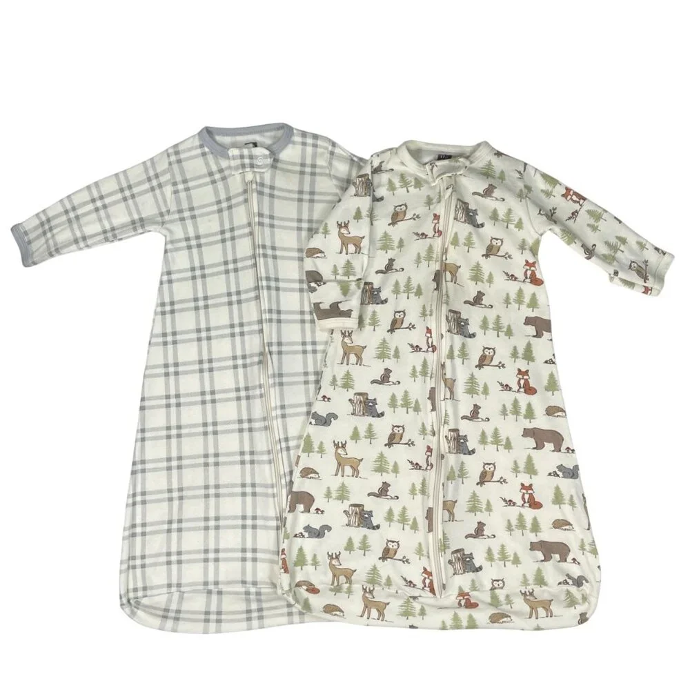 Hudson Baby Sleep Sack Cotton Long-Sleeve Wearable Blanket Neutral Woodland 3-9M